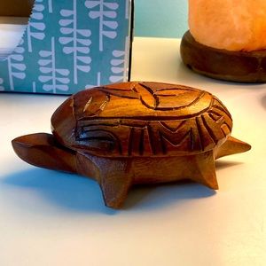 Turtle wooden decorative container home decor bathroom decor